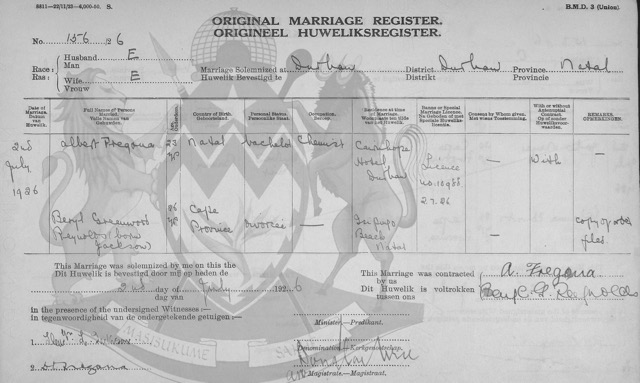 Albert & Beryl Marriage